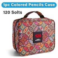 1pc Colored Pencil Case 120 Slots, Large Capacity Pen Pencil Case, Gel Pens Organizer Zipper Carryin