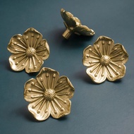 RLOWIN Plum Blossom Brass Wardrobe Pulls Kitchen Box Handle Furniture Drawer Handle Drawer Knobs Door Pulls Cabinet Handle