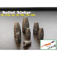 SK003-Batu Ladung Bullet / Fishing Bullet Sinker /Soft Plastic Sinker / Batu Ladung Jig Head Weedles