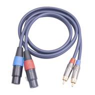 1PCS RCA Male To 2 RCA Female Audio Speaker Adapter Splitter Cable Audio Cable