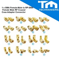 1 x SMA Female-Male to RP-SMA Female Male RF Coaxial Coax Adapter Connector Type A,B,C,D,E,F,G,H,Q,R