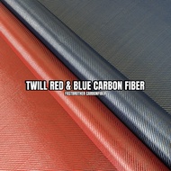 Carbon Fiber Twill Red and blue