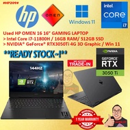 #HP209 USED HP OMEN 16 Intel i7-11800H 16G 512GB SSD NVIDIA RTX3050Ti RTX 3050 Ti Gaming Laptop 4050