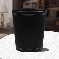 PU Leather Trash Bin Rubbish Bin Uncovered Garbage Can Rubbish Bin Retro Rubbish Container Waste Pap