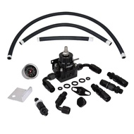 OSIAS Black Adjustable Fuel Pressure Regulator Kit AN 6 Fitting End 160 Psi
