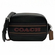 【全新】COACH 字母LOGO素面牛皮斜背小相機包(黑)