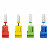 Ceramic Nail Drill Bits Set 4 Pcs - 3/32’’ (2.35mm) Professional Electric Efile Nail Drill Bits for 