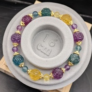 BNIB - Carved Hui Wen (回纹）Flourite Bracelet (10.8mm, up to 16.5cm)