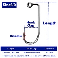 FishTrip Fishing Jig Hook 50pcs 90 Degree Jig Hook High Carbon Steel Long Shank Soft Plastic Mold Ab