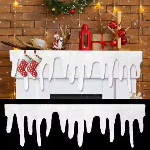 1pc 120x36cm Christmas Fake Snow Blanket Icicle Snow Fireplace Blanket Roll Snow Blanket Village Flu