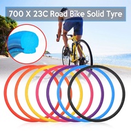 Road Bike Solid Tire 700x23C Cycling Wheel Puncture-proof Free inflatable Bicycle Tubeless Tyre 700C