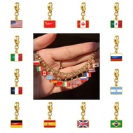 SKYRIM Country Flag Lobster Clasp Charms Bracelet Stainless Steel Fashion Jewelry Travel Souvenirs S