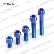 RTAMO | M5x8/10/12/14/20/25/30/35/40/45/55mm 0.8P Solid Gr5 Titanium National DIN912TAP ซ็อกเก็ตหกเหลี่ยมหัวเรียวดัดแปลง Bolt ขายโดย 1 ชิ้น