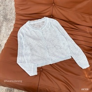 (PB.HAVANA) Áo Khoác ELORA len mỏng tay dài họa tiết hoa lỗ AK108