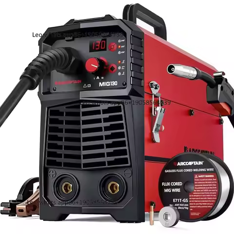 MIG130 130A MIG Welder 110V 3 in 1 Welding Machine with Synergy, IGBT Inverter Gasless Portable MIG 
