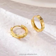 Certified 18K Gold Round Liufu Ear Clip Earrings Female Elegant and Generous Au750 Ear Ring Shopkeep