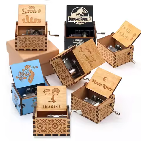 HOT NEW GOOD Theme Music Box Blind box Wooden Hand Cranked Neverland Casket musical Valentine's Day 
