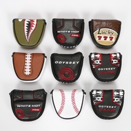 Golf Odyssey Mallet Putter Headcover (Magnetic) - Big Half Moon 2 Balls Head Cover - Bape Shark Base
