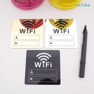 [SK]WiFi Signage Sticker Mirror Surface Account Password Acrylic WiFi Sign 3D Mirror Wall Sticker fo