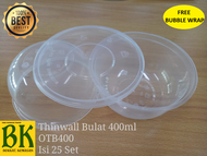 Cup Mangkuk Plastik 400ml Isi 25 Set / Tempat Makan Mangkuk Plastik 400ml / Thinwall Bulat Plastik 4