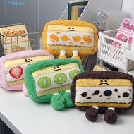 EXPEN Sandwich Pencil Case, Bread Strawberry Stationery Pouch, Pencil Holder Large Capacity Plush Kawaii Plush Pencil Cases Stationery