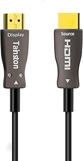 Fiber HDMI Cable 4K 75ft at 60Hz,Tainston Fiber Optic HDMI 2.0b Cable Supports High Speed 18.2Gbps,HDR,ARC Subsampling 4:4:4/4:2:2/4:2:0 Slim and Flexible HDMI Fiber Cable with Fiber Optic Technology