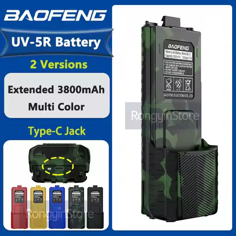 BL-5 3800mAh For Baofeng UV-5R DC7.4V Li-on Battery UV 5R Type-C Charging for Walkie Talkie UV5R UV-