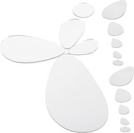 Veemoon 24pcs Oval Mirror Wall Sticker Oval Peel and Stick Wall Oval Decor Mirror Wall Decor Oval Wall Paper Flowers Decor Decorative Mirror Decals Wallpaper Television 3d Applique Acrylic