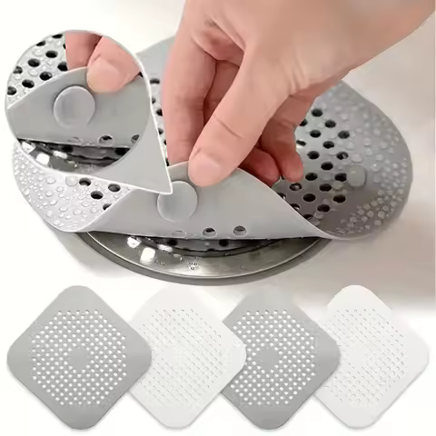 4pcs Hair Filter Shower Drain Plug Kitchen Sink Filter Sink Strainer Bathtub Shower Floor Drain Stop