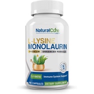 Natural Cure Labs L-Lysine + Monolaurin 600mg 1:1 Ratio, 100 Capsules