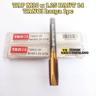 TANOI Tap M10 x 1.25 Tap Baut 14 Handtap Lurus Tap Spion Taps Bekas Mulus