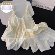 Women Summer Padded Pajamas Blue Floral Camisole Shorts Homewear