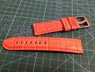 橙色真皮錶帶22mm Orange Watch Leather Strap