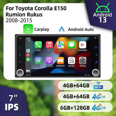 2 Din Radio for Toyota Corolla E150 Rumion Rukus 2008-2015 7" Screen Android Car Multimedia Wireless