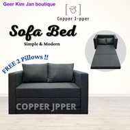 HARMON 2 In 1 Foldable Sofa Bed Modern In 2 Seater And Free 2 Pillows / Sofa Bed Foldable Murah Murah