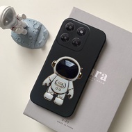 Phone Case for Motorola G87 Back Cover Fashionable Cartoon Astronaut Kickstand Dustproof Electroplat