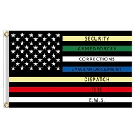 Thin Multi Line Flag Red Blue Green USA 3x5ft banner