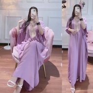 CANDA OLSHOP - Gamis Kaftan Wanita Renda Mewah Elegan Simple Cocok Untuk Kondangan / Dres Remaja 202