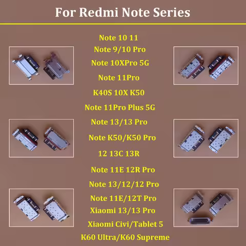10PCS Type-C USB Charger Dock Charging Port Connector Jack Plug For Xiaomi Redmi Note 10 11 11E 11S