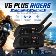 Intercom V6 Pro Plus Bluetooth Headset Helmet 6 Riders Motorcycle - Black V6 Plus