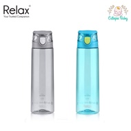Relax Tritan Water Bottle D7809 BPA Free Push Button Lid (900ml) Grey/Cyan