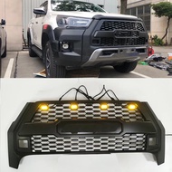Modified New Amber Led Racing Grills For Hilux Grill For Hilux Revo Rocco 2021 Car Accessories Front Bumper Mesh Cover G