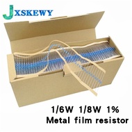 100pcs/lot 1/6W  1% Metal film resistor 1R~1M 100R 220R 330R 1K 2.2K 3.3K 4.7K 10K 22K 47K 100K 100 