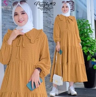 Midi dress bahan crincle import Midi dress crinkle rubiah gamis crincle airflow import Midi dress wa