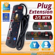 [SIRIM] 2/5MTR Trailing Socket Extension Socket Wayar Elektrik Cable Wayar Extension 3-Pin Plug Powe