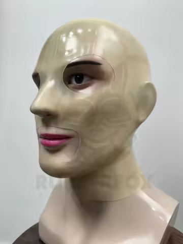 Latex Rubber Hood - Fetish Mask for Costume fashion Play Smooth Finish Seamless Fetish Mask seamless