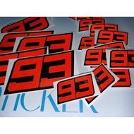 Sticker number 93 marc marquez ducati moto gp champion