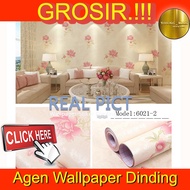 Waterproof PVC Wall Sticker Wallpaper Pink Floral Bedroom Wallpaper/