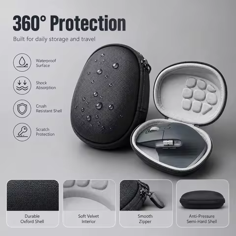 Hard Shell Mouse Carrying Case for Logitech MX Master 4 MX Master 3S MX Master 3 Wireless Mouse Port