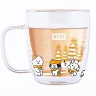 [Out-Of-Print Product] BT21 Double-Layer Glass Cup BTS BT21 Korean Star Merchandise Ami Water Mug